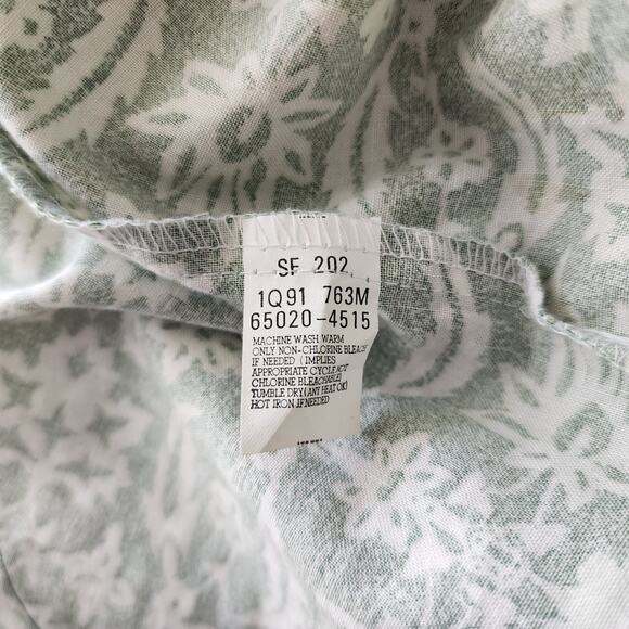 Vintage LEVIS Shirt Mens Medium Hawaiian Tiki Button Up Green White 1991 90's - Picture 5 of 8